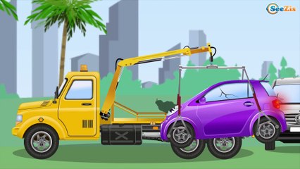 Superheroes Monster Trucks With Tow Truck Pickup | Cars & Trucks Cartoon - Kids Video