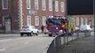 Fire engine responding with siren and lights - Scania P280 Rescue