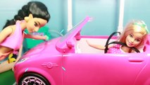 BARBIE SMELLS! Car Wash PRANK Disney Frozen Kids Joke Barbies Elsa Family Funny Toy Parody