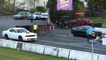 2017 Scat Pack Shaker Challenger vs 2016 Mustang Gt plus two more drag races of Scat