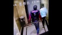 RAW  Drunk man falls into elevator shaft after kicking doors open, C