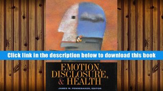 Popular Book  Emotion, Disclosure, and Health  For Free