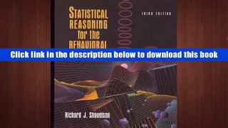 PDF [Download]  Statistical Reasoning for the Behavioral Sciences (3rd Edition)  For Online