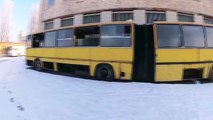 Abandoned buses. Forgotten rusty buses. Abandoned vehicles Ikarus