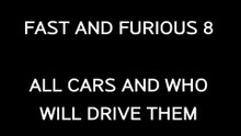 Fast and Furious 8 ALL CARS
