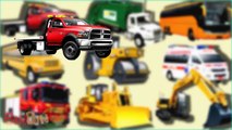 Learn Street Vehicles for Kids   Cars and Trucks   Garbage   Fire Truck   Amblulance   B