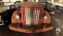 Retro fire truck. Old freight truck. Retro vehicles Mercedes and