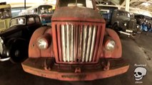 Retro fire truck. Old freight truck. Retro vehicles Mercede