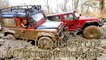 RC Trucks MUD OFF Road Rescue and Stuck — RC Jeep Wrangler Rubicon VS Land Rover Defender 90 Pa