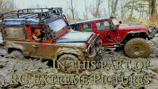 RC Trucks MUD OFF Road Rescue and Stuck — RC Jeep Wrangler Rubicon VS Land Rover Defender 90