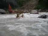 Dozer attempts river cross