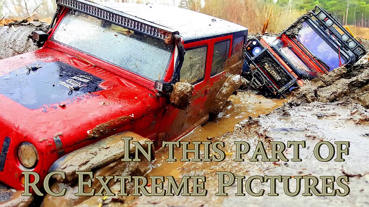 Rescue Stuck In The MUD — RC Jeep Wrangler Rubicon VS Land Rover Defender 90 — RC Extreme Pict