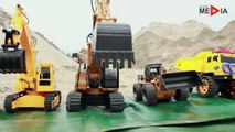 Trucks for children   Excavator for kids   CONSTRUCTION TRUCK  Diggers at work for kids   AbcKind