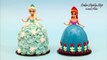Elsa and Anna Mini Frozen Cakes - How To Make by CakesStepbyStep Disney Princess Dolls Cak