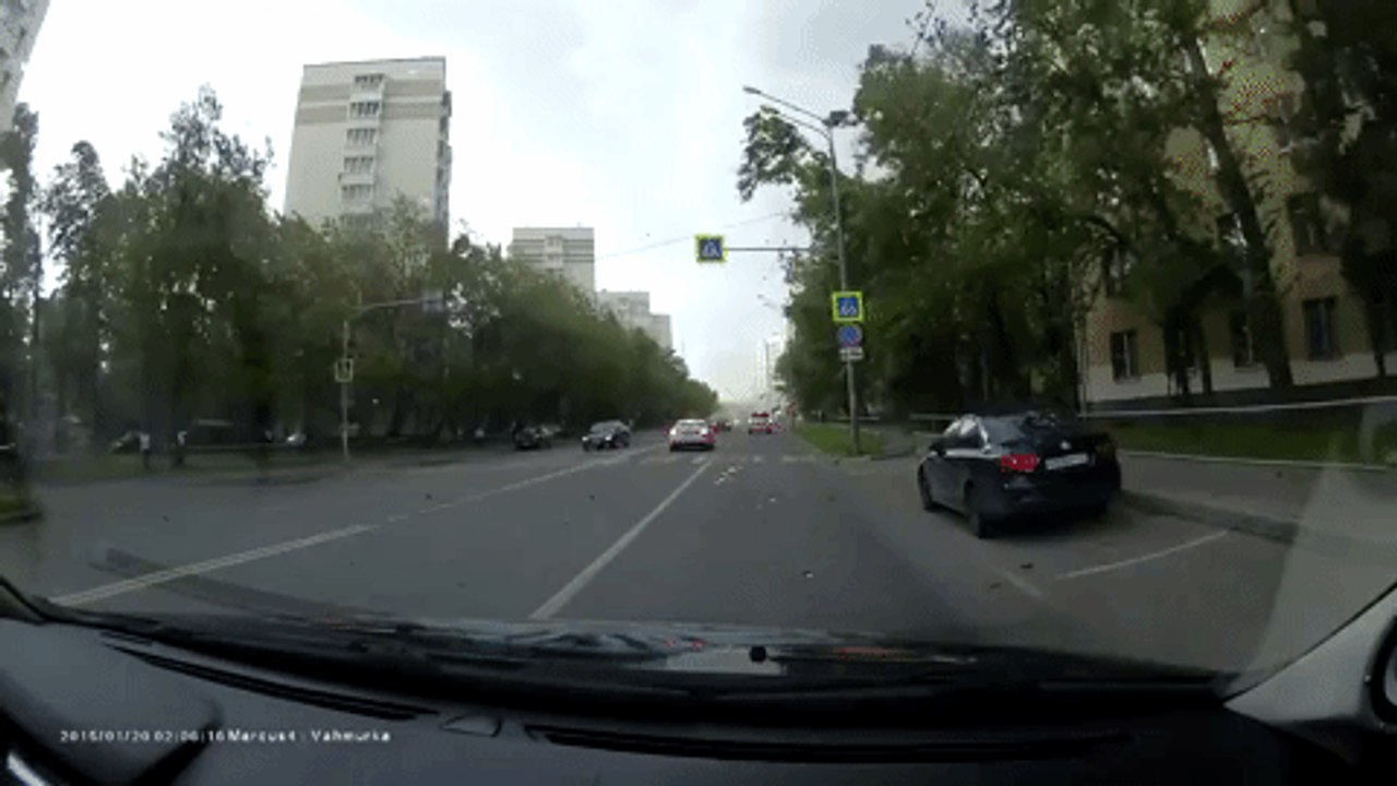 Dashcam Video Shows Sudden Storm In Moscow