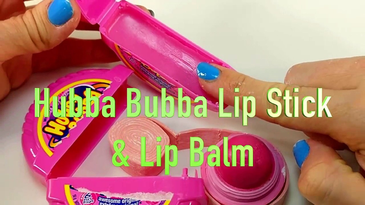 DIY  HUBBA BUBBA Bubble Gum Lipstick & Lip Balm! Using REAL Bubbl