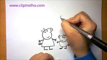 Drawing Peppa Pig / Peppa Pig family / How to draw Peppa Pig