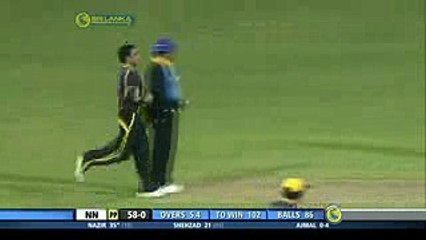 Cricket - Imran Nazir's Monster SIX off Ajmal in SLPL 2012
