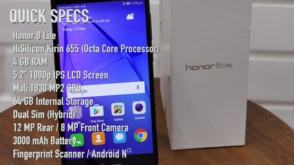 Honor 8 Lite Smartphone Unboxing & Hands On Overview