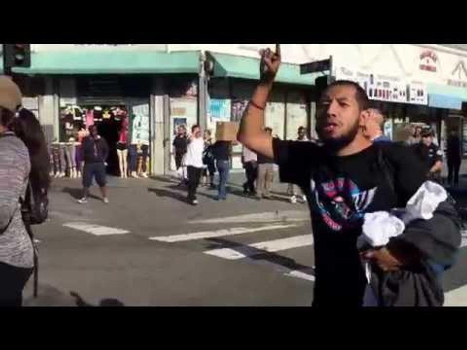 Tensions High In Skid Row In Downtown Los Angeles Man Taunts Cops