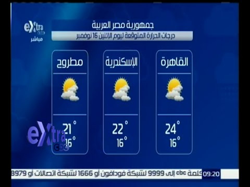 #غرفة_الأخبار | تعرف على درجات الحرارة المتوقعة صباح اليوم الموافق 16 نوفمبر 2015