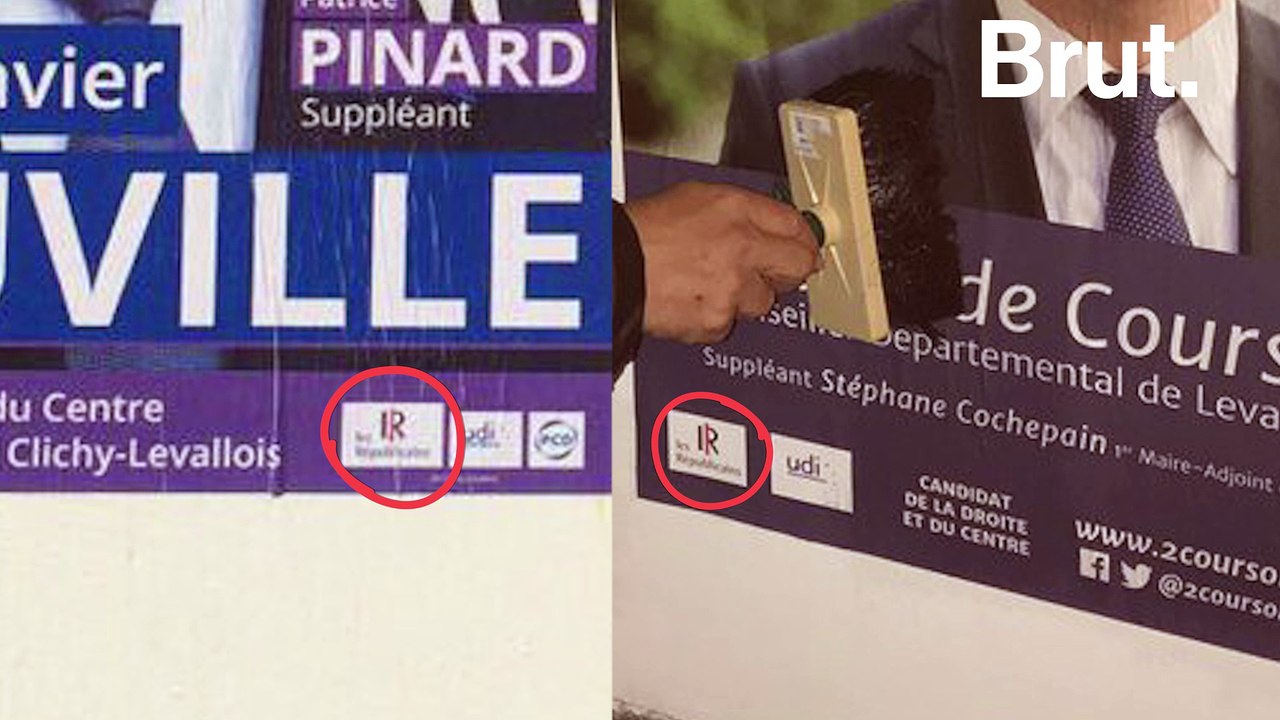 Les affiches des candidats LR aux législatives, c'est compliqué