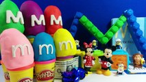 ABC Surprise Eggs with The Alphabet Letter M - Mater Mulan Mickey Mouse Mewtwo Minions ABC