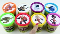 Learn Colors with Disney Charers Finding Dory The Incredibles Wall-E PlayDoh & Toy Surp