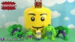 Play-Doh Giant LEGO Head Green Hulk vs. Red Hulk Makeover! Surprise Egg HobbyKidsTV