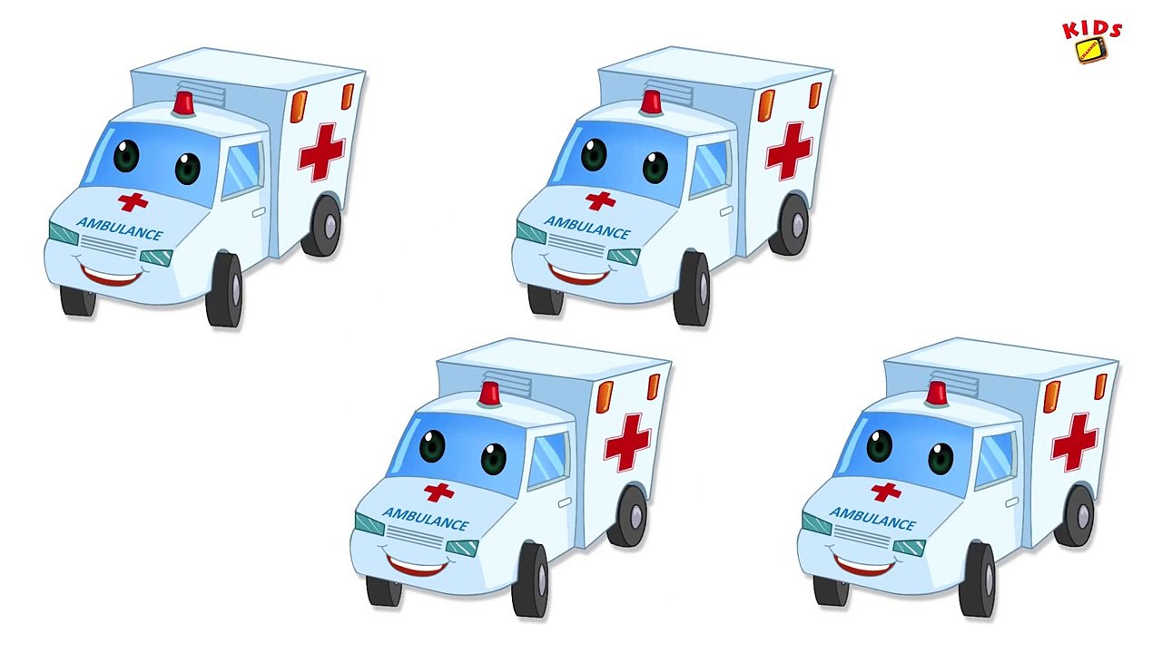 Ambulances Numbers | Learn numbers from 1 to 7