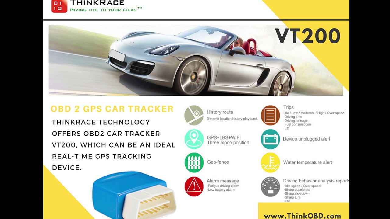 Multiple Alarms features of  OBD II Car GPS Tracker -  A gift for car owners