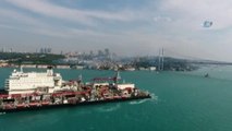 Türk Akımı İçin Gelen Dev Gemi Havadan Görüntülendi