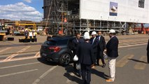 L'arrivée du président Macron au chantier de Saint-Nazaire