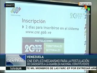 CNE de Venezuela inicia postulaciones de candidatos a la Constituyente
