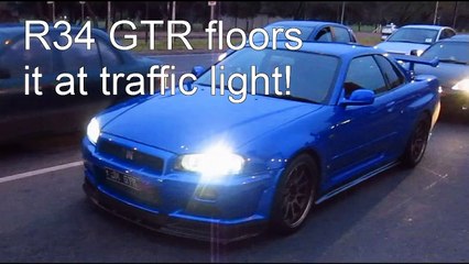 MODDED R34 GTR Skyline BRUTAL acceleration!!!