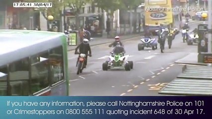 Biker mob filmed marauding through Nottingham city centre