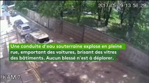 Ukraine : la spectaculaire explosion d'une conduite d'eau souterraine