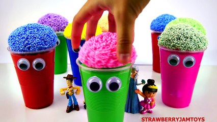 Slime Goo Elsa Frozen Minecraft Spongebob Cartoon Surprise Eggs Toys StrawberryJamToys