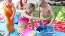 MERMAID SLIME BUCKET CHALLENGE! | Mermaid Slip n Slide with SLIME BAFF! | KITTIESMAMA