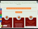 Project Writers Nigeria Provides Topics & Custom Writing Services