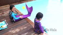 MERMAID TAIL with GIANT BALLON SURPRISE TOY Challenge in Bali Swimming Pool ❤ Vlog @LifiaT