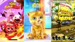 Colors Video for Kids Talking Tom Gold Run and Subway Surfers bangkok vs Ginger Puzzles #14,Cartoons animated anime game 2017