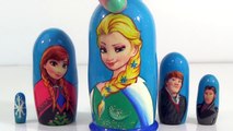 Disney FROZEN Nesting Dolls Stacking Cups Toy Surprise - Elsa, Anna & Chocolate Egg Surpri
