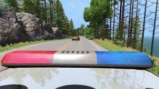 Beamng drive   Police Chase Fails, Crashes, Roadblocks (high speed crashes)