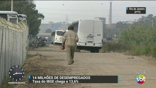 Desemprego atinge 14 milhões de brasileiros, diz IBGE