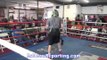 Former 135 IBF CHAMP Miguel Vazquez (Blue) SPARRING 126 PROSPECT Anthony Sanchez (Green)