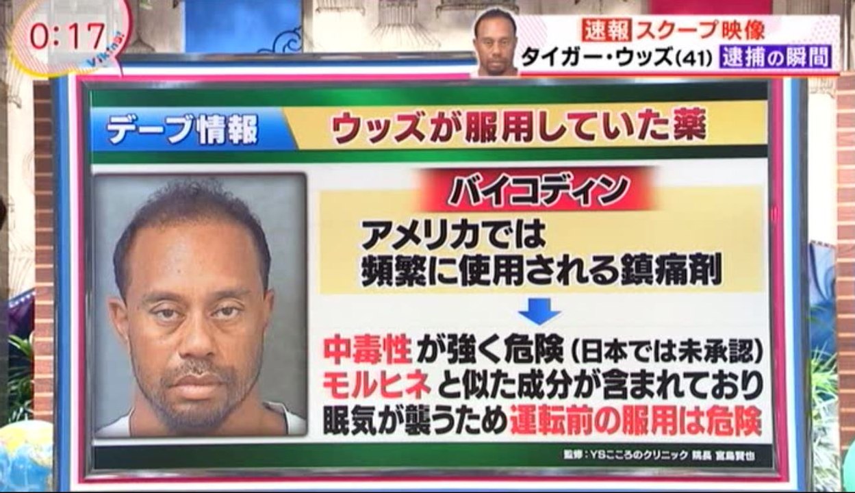 生涯収入10億ドルのタイガー・ウッズ衝撃の逮捕劇【薬物使用疑惑】