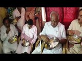 BJP Leaders Eat Hotel Food  At Dalit Leader's House in Tumkuru