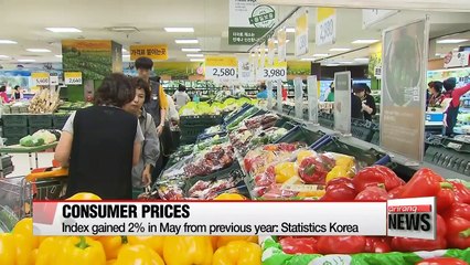 Consumer prices rose to gov't target level of 2% in May