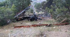 Şırnak'ta Düşen Askeri Helikopterin Enkazı Görüntülendi